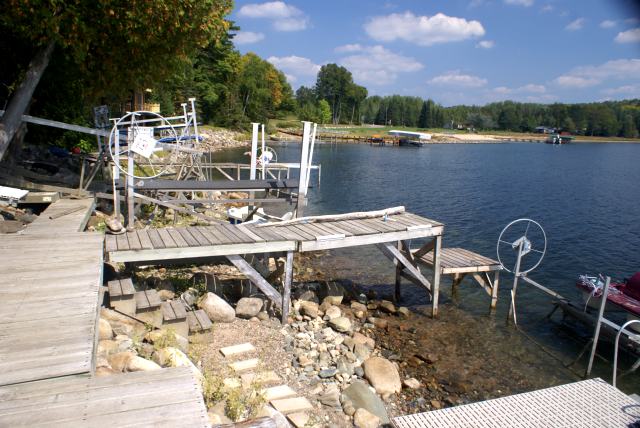 On Monday, we labored by taking the lifts out of the lake.  It took 90 minutes, but felt like 90 hours.