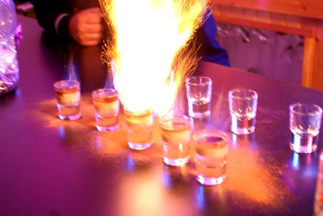 Flaming drinks!