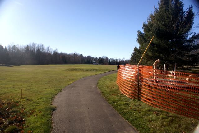 This is the only time of the year that bumper golf is possible on some of the holes.  I'd like to see that fence up all summer and made about 20 feet higher.