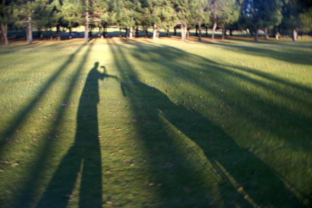 The long shadows on the course just before 3:40 PM gave late Saturday afternoon a strange, eerie feeling.