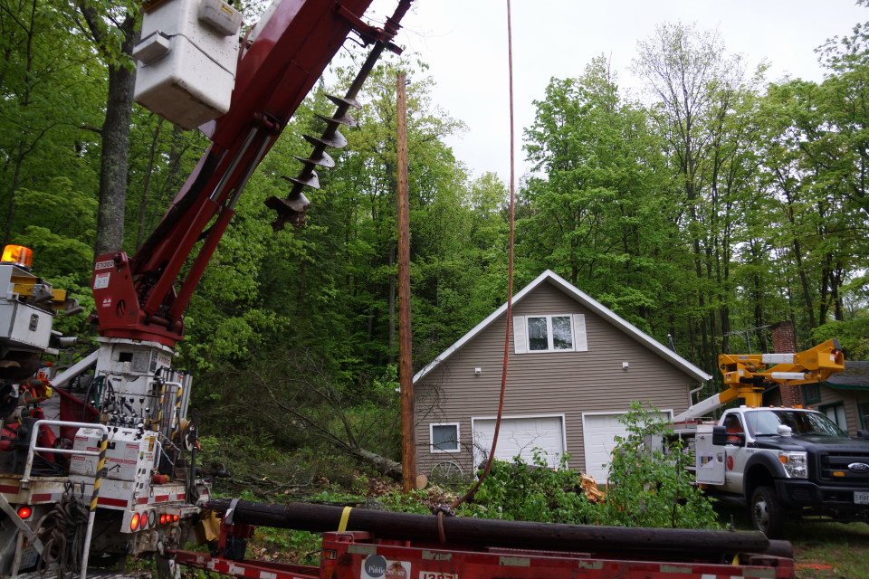 After less than an hour all that was left of the storm were large trees on the ground along with some snapped service poles.  Power is still out in some places.