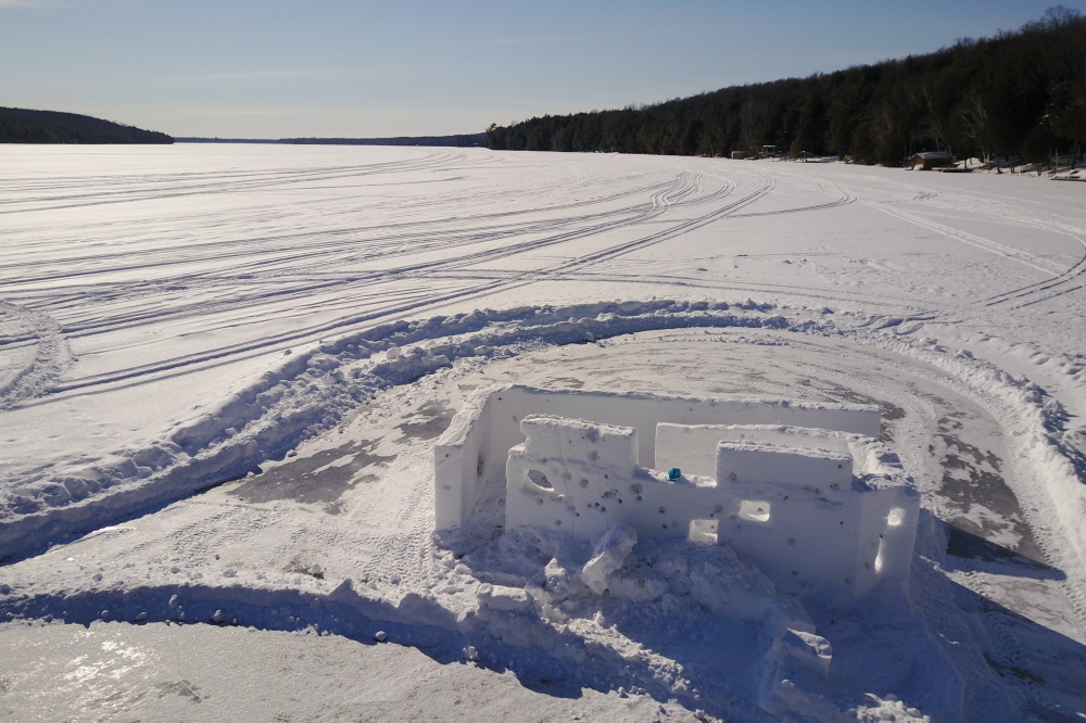 The mighty prow of the remaining fort was damaged, but the rampart remains mostly intact and still suitable for light battles and kiddie parties.