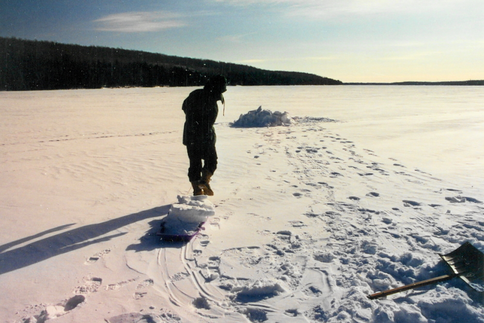 Drifts were mined. Their 3 inch slabs of white were sledded back to construction sites..