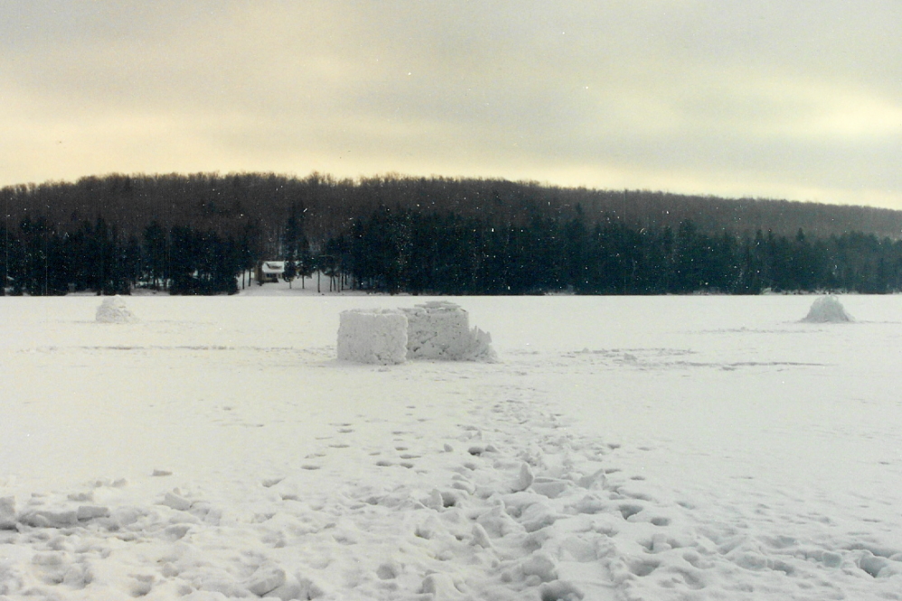 The great stick pickup and battle assessment started early Sunday and included some light flurries.