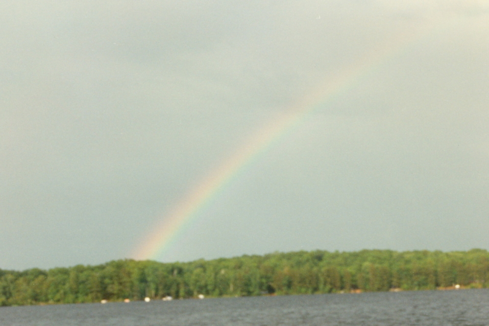 On the long, wet paddle back to the North end of Lucerne, we saw a great rainbow.