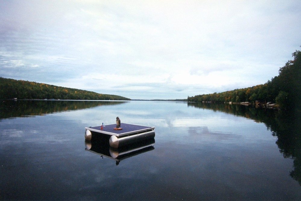 The primary reason for coming up to the lake was to pull in the paddle boat and its lift, but secondary reasons include a check on leaf color, eat at Duck's, and rumor of a new puppy on the North end of the lake.