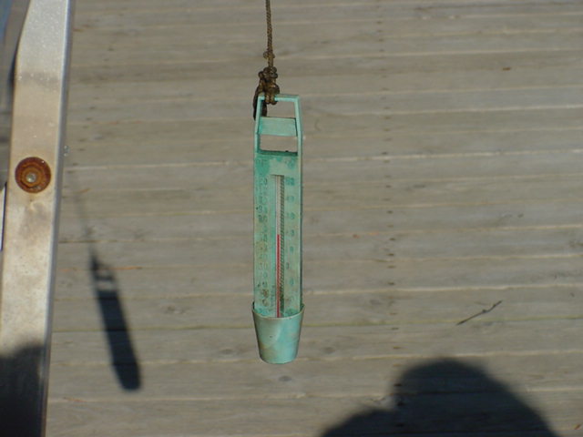 Saturday events...The thermometer was rescued from the frigid waters of Lake Lucerne.