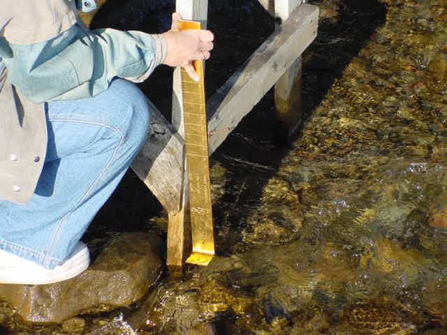 Saturday events...The lake level was measured.