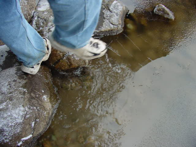 SOAKER! His socks were damp long after the sun went down.
