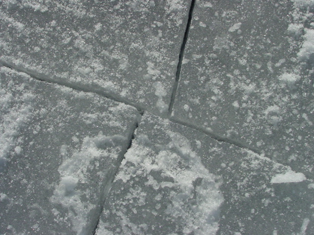 Every once and a while the ice would "pop" and we would find fractures like the one here.