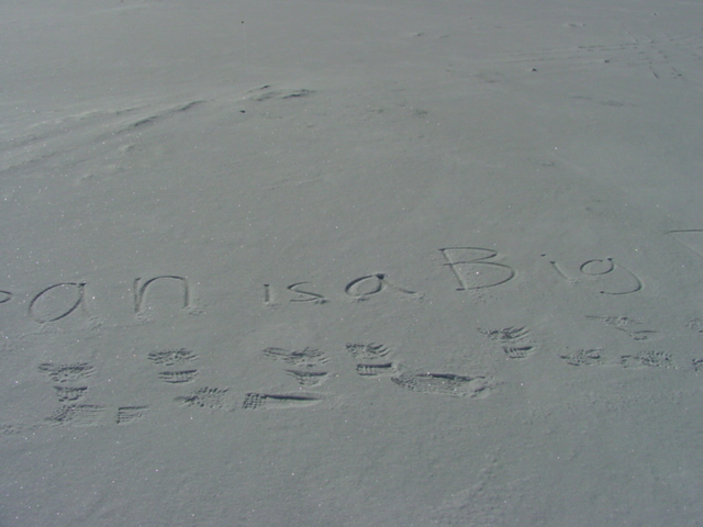 While hiking from shot to shot, putting rude messages in the snow is pretty much manditory.