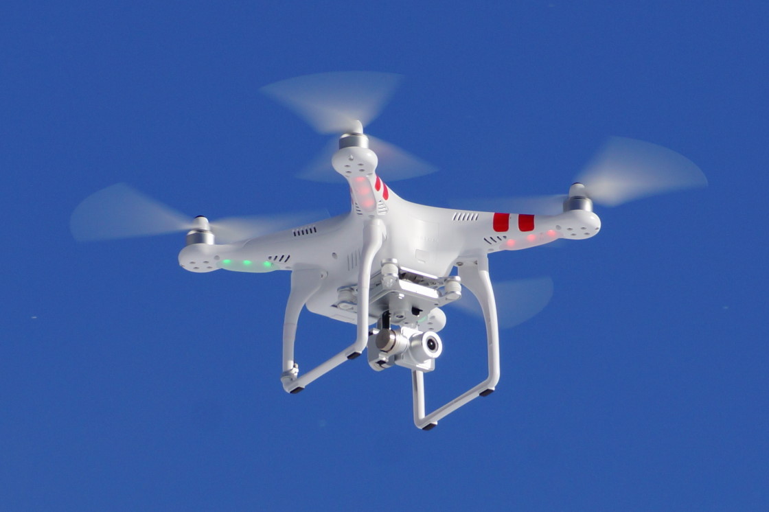 The drone was sent up on Sunday to image the newly minted Winter wonderland.