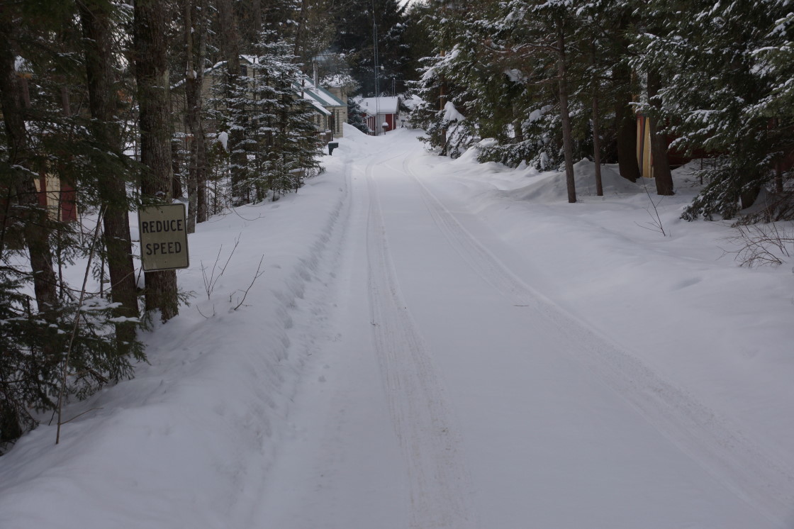 Knott Lane is all you would expect it to be this time of year; white and treacherous.