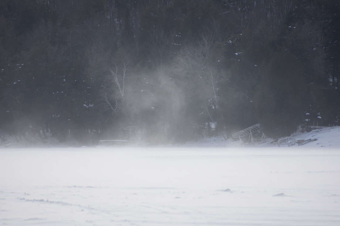There's a cliché about hot summer days being more about the humidity than the heat. In Deep Winter, it's not the cold, it's the wind. Sub-zero snow devils danced over the lake all day on Thursday.