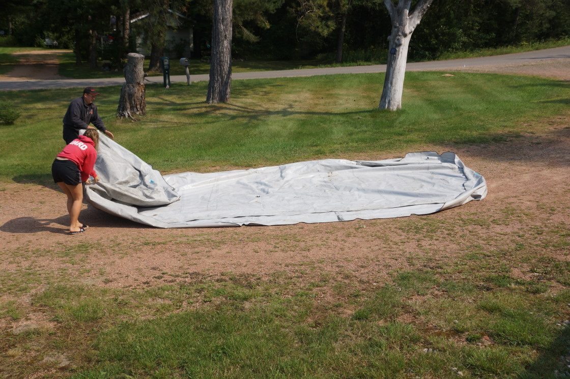 In other events filed under non-skiing, the Crandon Water Shows team's next show will be in June 2016. The closest thing to a show we got this week was the drying of the team's boat lift covers. There was no music, crashes, or announcer.