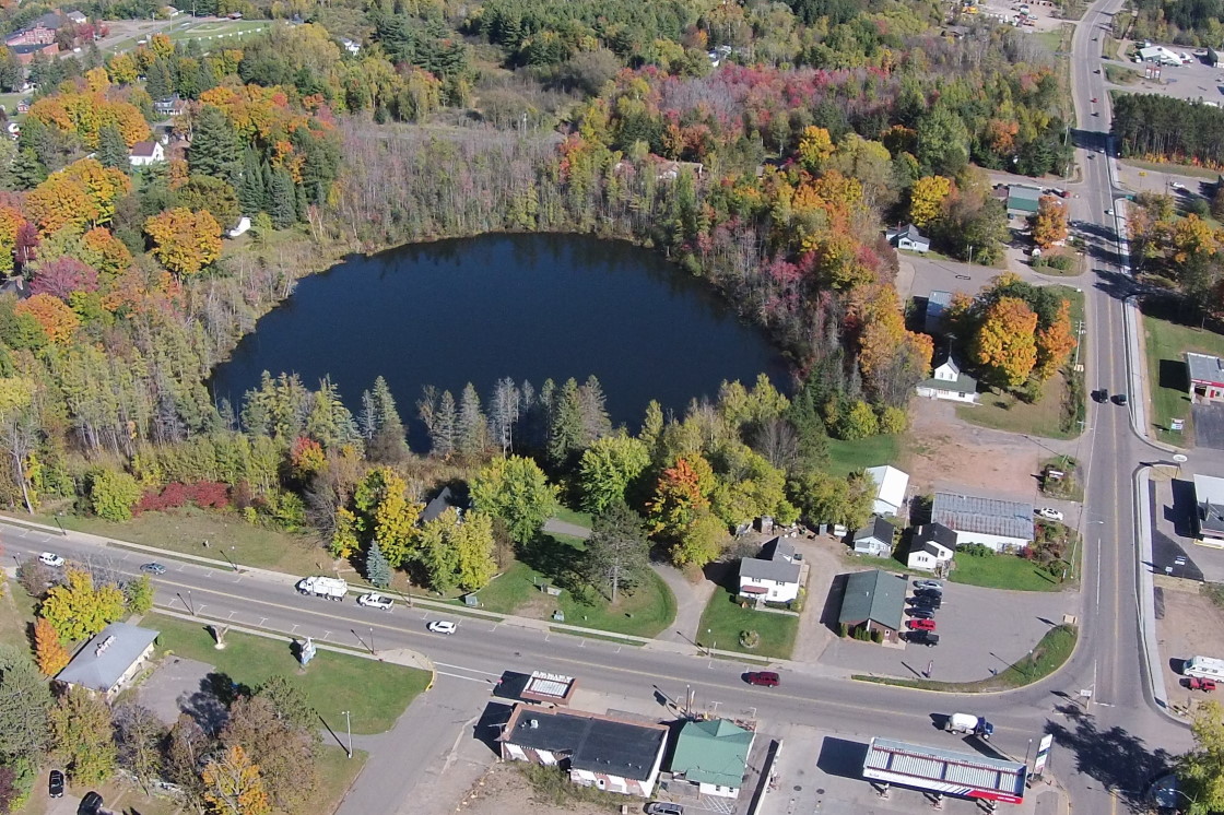 Some lakes are easier to survey than others. You don't have to pull back so far to get all of Surprise Lake in one shot.
