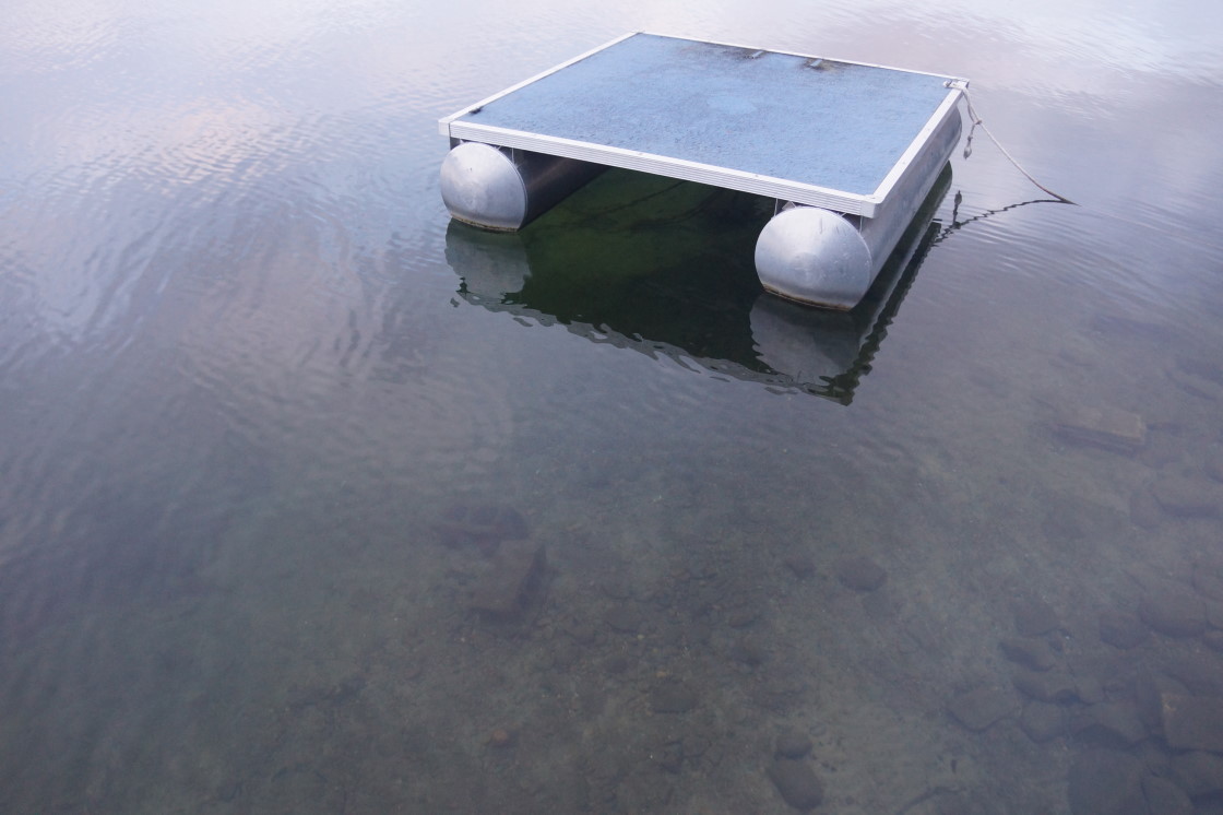 That cold water is as clear as crystal.