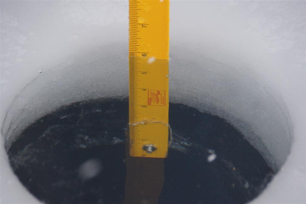 All that ice is about 6 inches thick.
