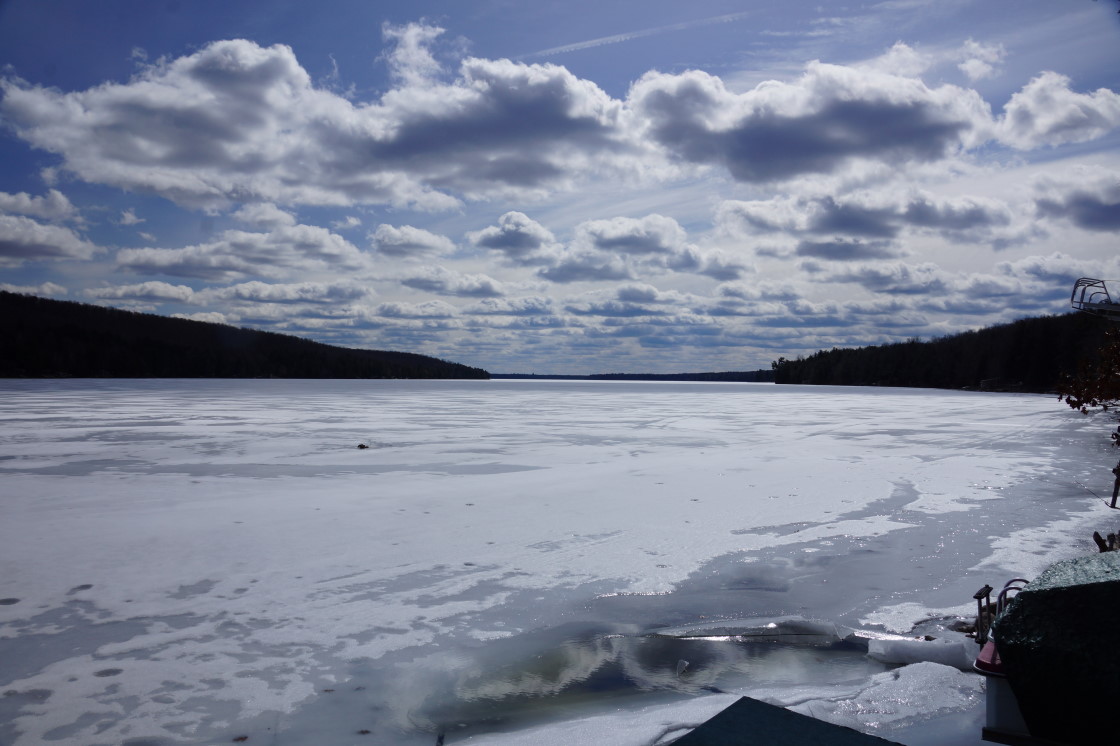Early last week, Zombie Winter continued to shuffle through the northwoods. It was cold, the lake ice was growing, and snow was predicted.