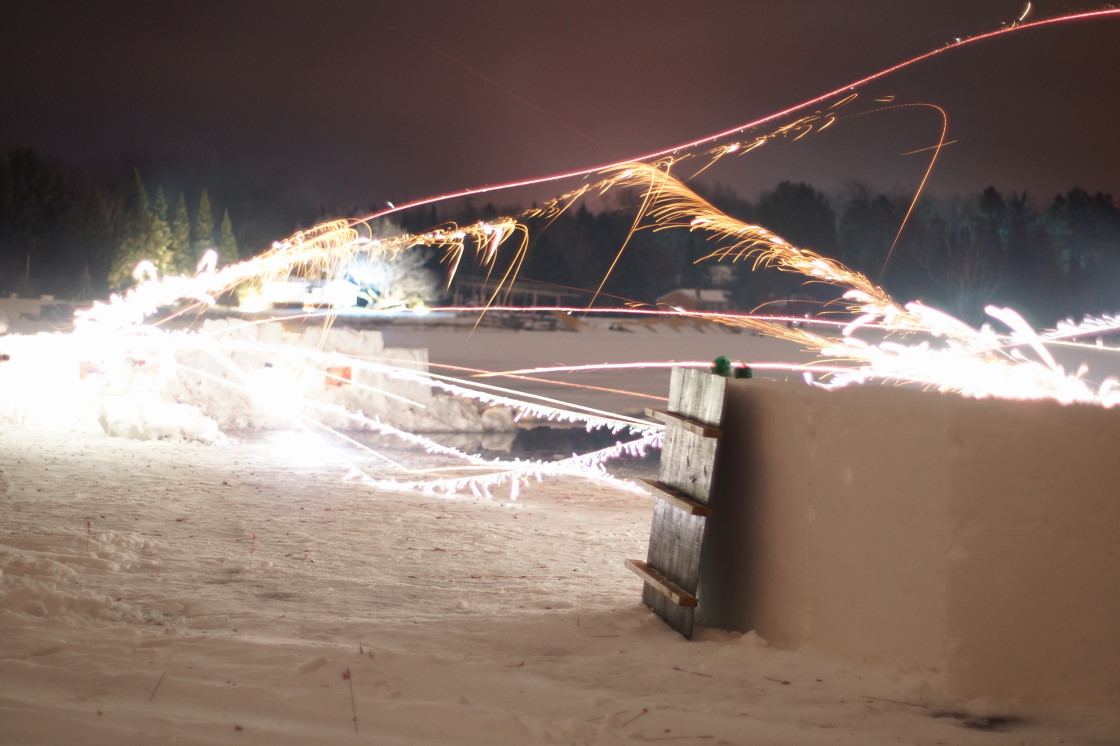 The event was one of the best ever. There were snow boats, warm (for January) temperatures, collapsing walls and rockets. Lots of rockets.