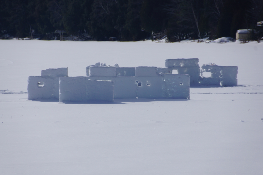 The old bottle rocket forts are still up, but showing signs of age.