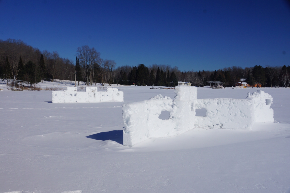Some of the walls have a list to them and drifts have grown up around the sides. It looks like they should be recognizable come March. Not so much come April.