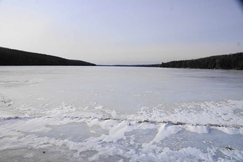 The brief taste of Spring is now a fading memory. Deep Winter is back. The small, shallow puddles on the top of the lake ice have refroze. The days and the nights are filled with the groaning sound of building lake ice. If you have never heard it before, it sounds a little like whale song. It sounds like the DNR has stocked the lake with a pod of humpbacks, especially at night. We spent too much time mining pucks of sap ice from the woods to get a lake ice depth check last week. We'll be sure to get one this week.<br><br><br>-Nemo is considering adding June dates to this year's ice-out contest.