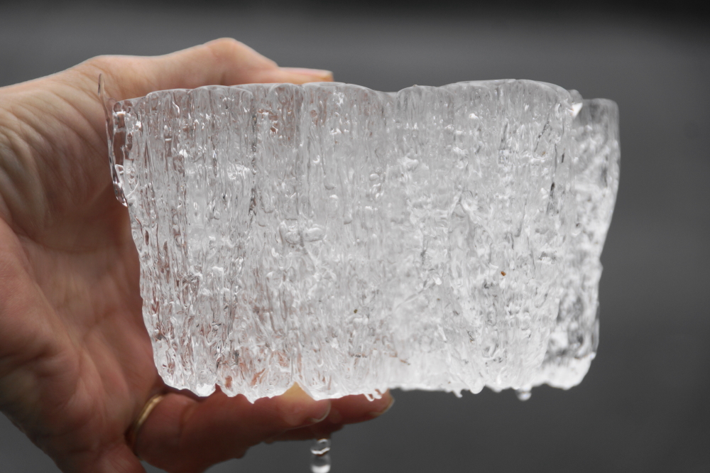 The ice that is threatening piers and lifts close to the water is this thick.