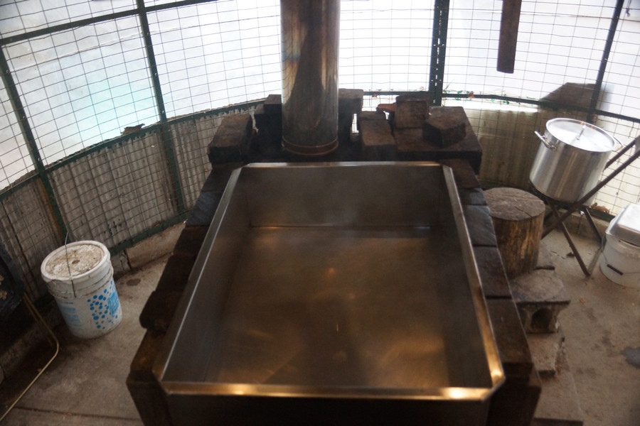Pans were cleaned and put away for next year. Too cold, followed by too warm, pushed syrup totals down by about 25% this year. Lower, but high enough to assure that no pancake goes dry.