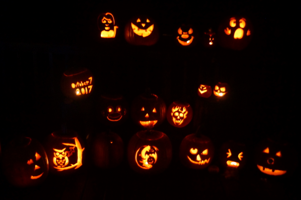 It turned out to be one of the best pumpkin carvings ever. Special mention must be given to the youngest bar visitor ever. Wren, about 96 hours old at the start of her visit, 97 by the end. She made up for her lack of age and carving skills with indescribable cuteness.