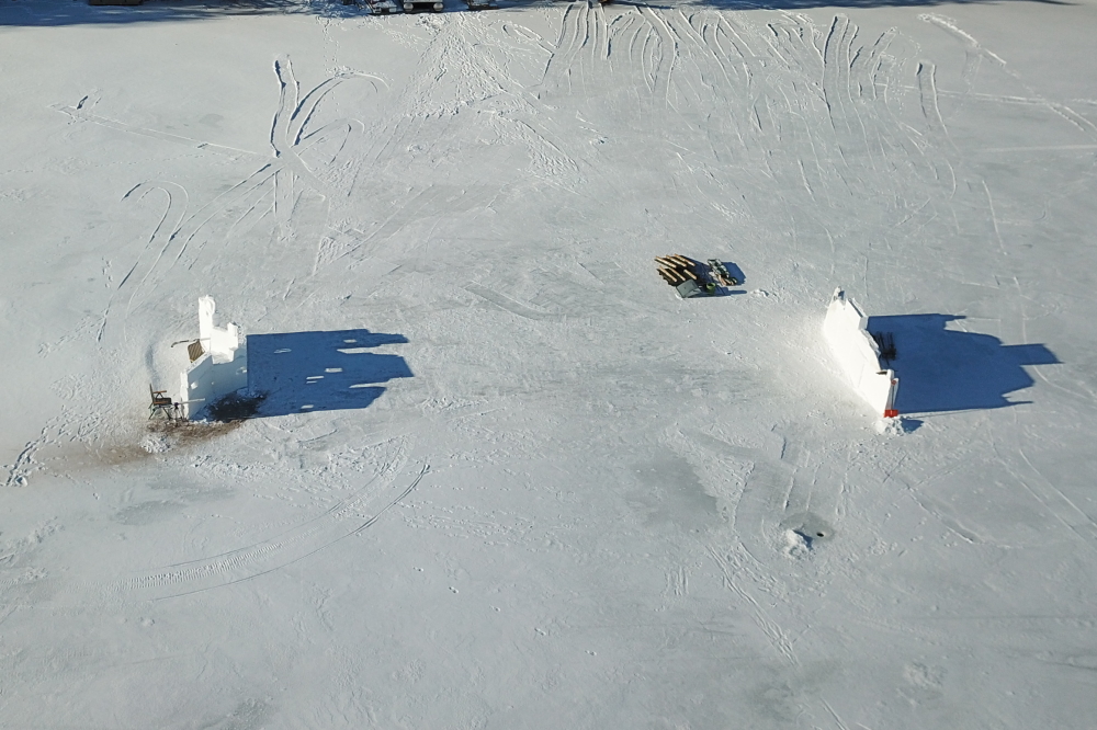 The scars on the lake from the strip mining of snow should be healed up with the next snowfall.