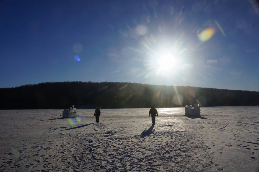 On Sunday morning, the great stick pickup was put off due to the -17°F  temperature and brisk wind.