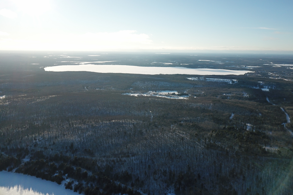 Lake Metonga is also still frozen and snow covered.