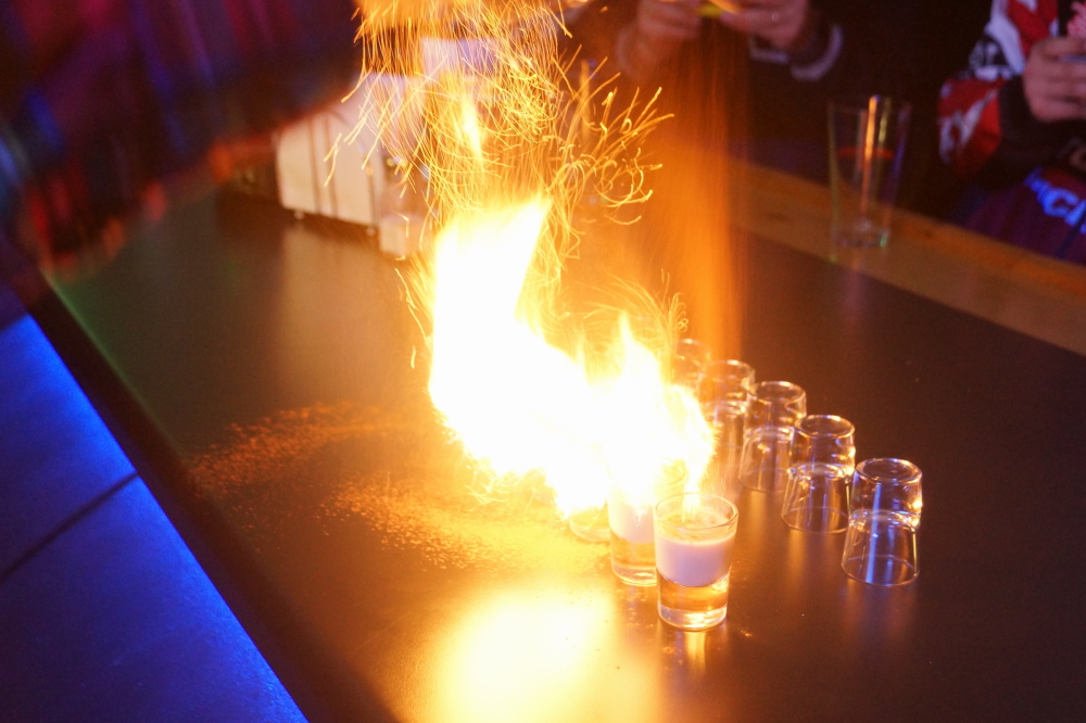 Last Saturday's bar night started off as a small affair and then grew. It was cold and icy outside so many warmed their hands, lips, and innards with the Bailey's Comet and other libations.