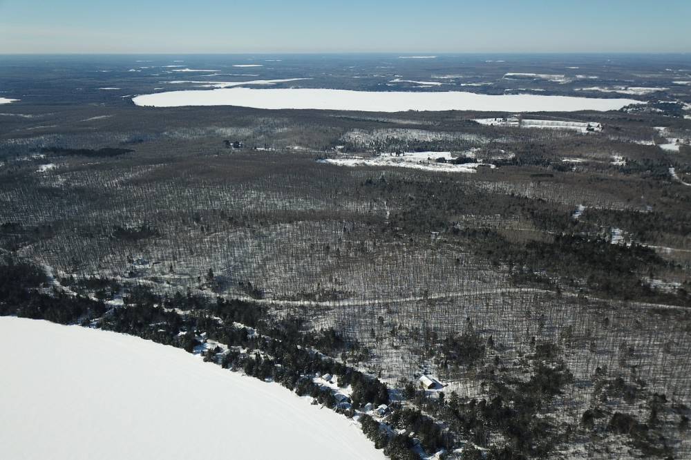 Peeking over the hill to the West, it was noted that Lake Metonga is also still ice covered.