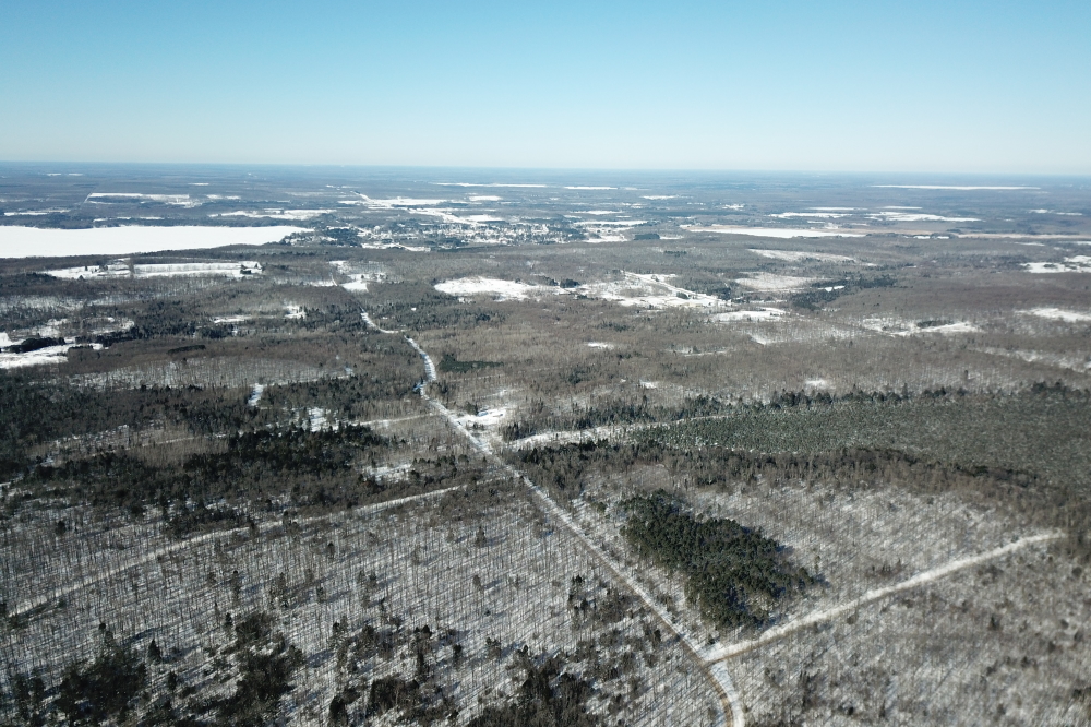 Sandwiched between a few lakes, Crandon also is still ice and snow covered.