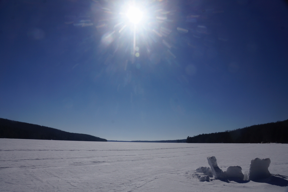 By the end of last week, there was a feeling that the weather was no longer stuck in the snow drifts of mid-January. The week had started off with sub-zero mornings, but by week's end you could take off your hat for a few minutes and not have to worry about your ears freezing off. Huzzah! We'll have the Annual Lake Lucerne Ice-Out contest up in the next week or two.<br><br>-Nemo located his tapping hammer and is in standby mode.