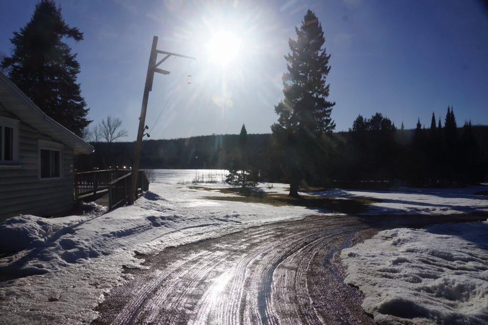 The nights continued on a more Wintry vector. This resulted in daytime melt turned into thick nighttime ice on decks and driveways. Those that moved the fastest, fell the mostest.