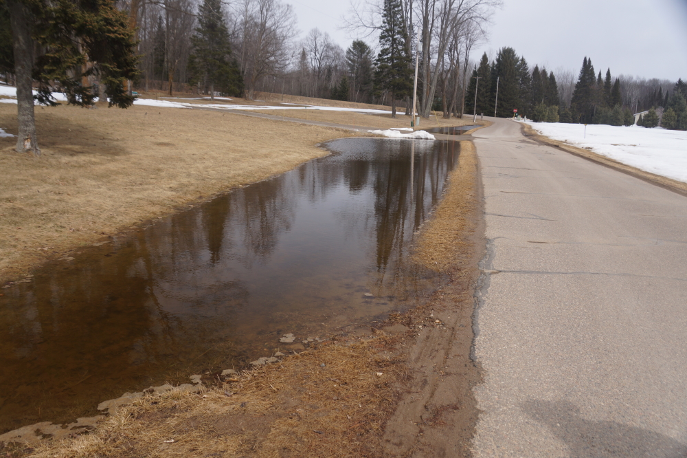 Ice-out was declared on area ditches! The ground is really saturated. Many ditches around the lake have become navigable waterways. 