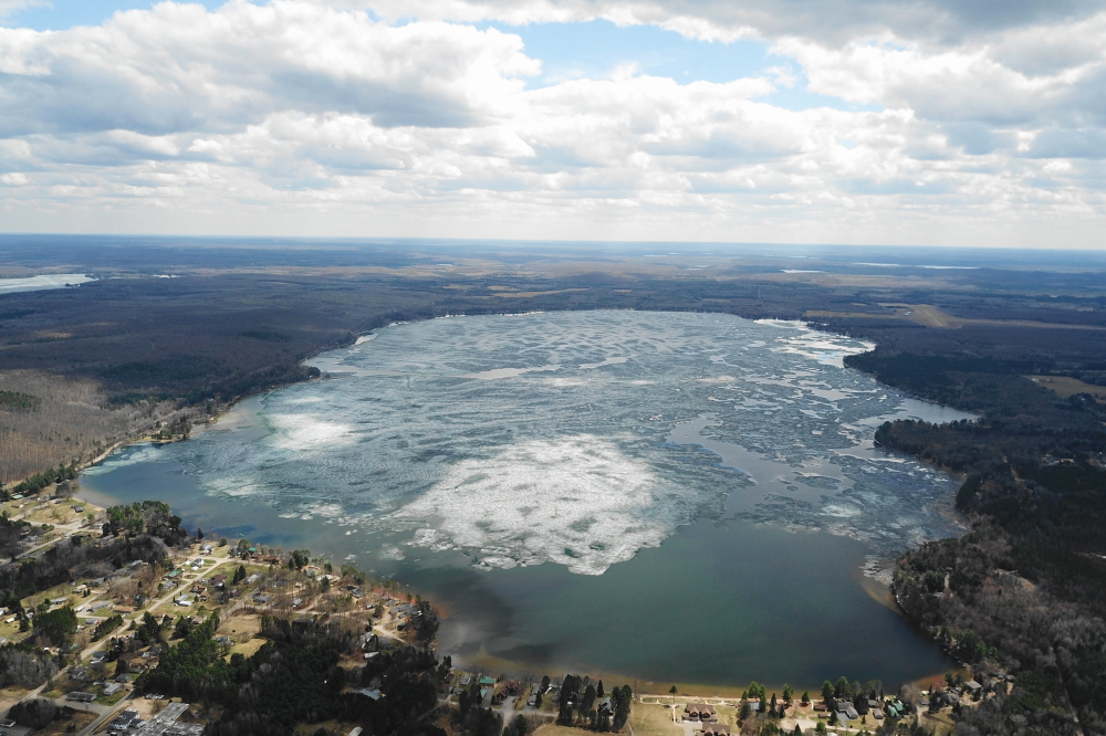 Lake Metonga still has ice, but it's opening fast.