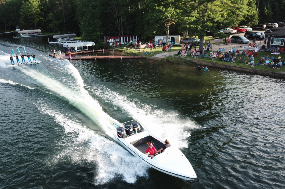 Last Wednesday's ski show included waves, wipe-outs, and one separated shoulder. That, plus the crashing of show boat waves into the sea wall hasn't been seen since the 1970's.