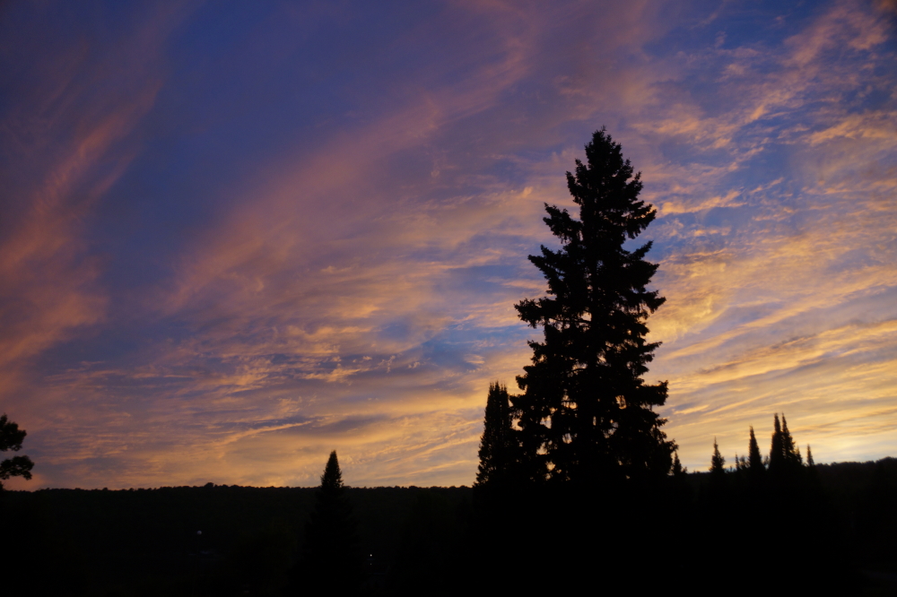 Sunsets have been nothing short of spectacular. The biting bugs that come with sundown are nothing short of horrific. Still, nice sunset though.