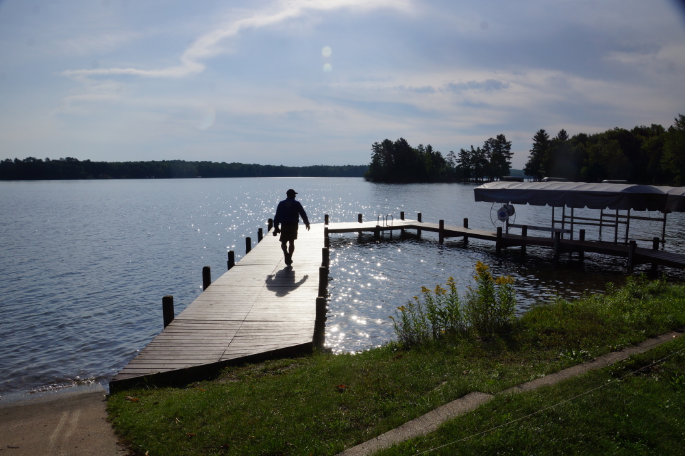 End of Summer rituals include the removal of docks and piers before the ice takes 'em. Last Monday, the ski dock at Water's Edge was pulled from the 72°F lake.