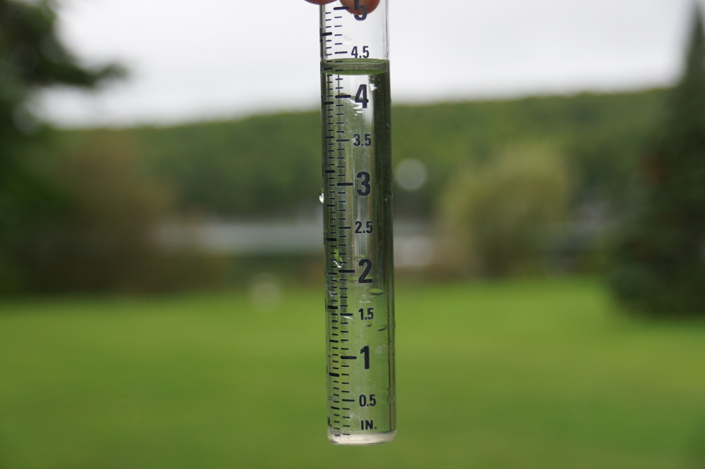 It's been a dry Summer since the start of July. That ended early last week. By Wednesday the lake gained back 4.5 inches of depth and mowing was delayed to allow the lawn ponds to subside.