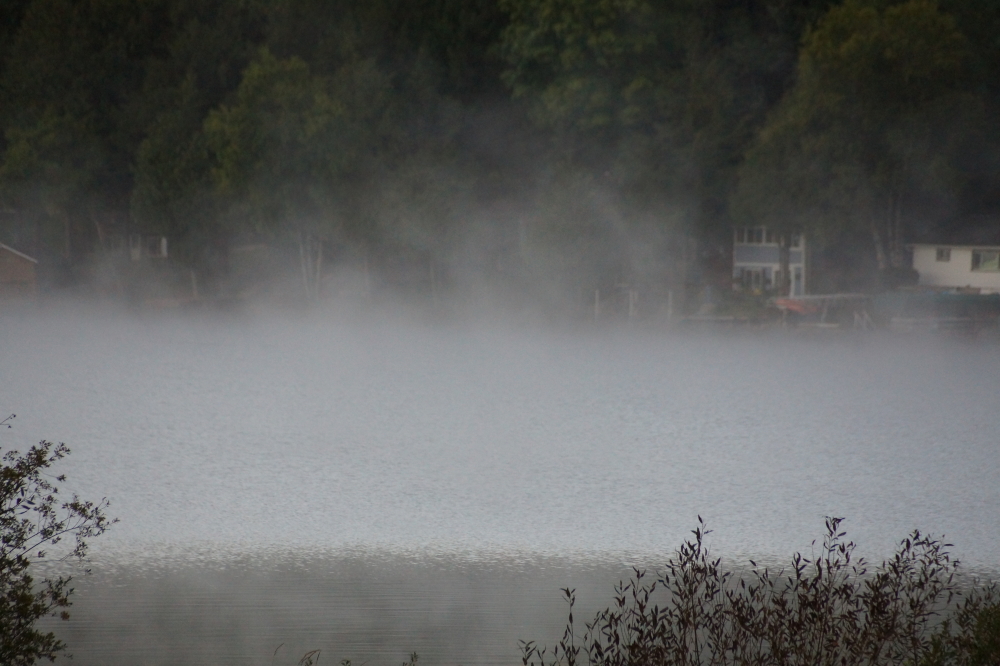 The lake is steaming most every morning. Last we checked, Lake Lucerne's water temperature was still above 70°F, but not for long.