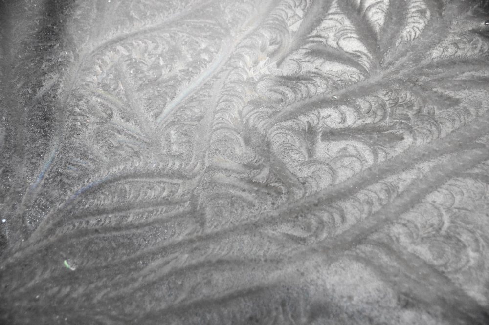 On Saturday morning, we got our first freeze. Thick coats of ice formed on decks, fire pits, and table tops. No ice on the lake yet.