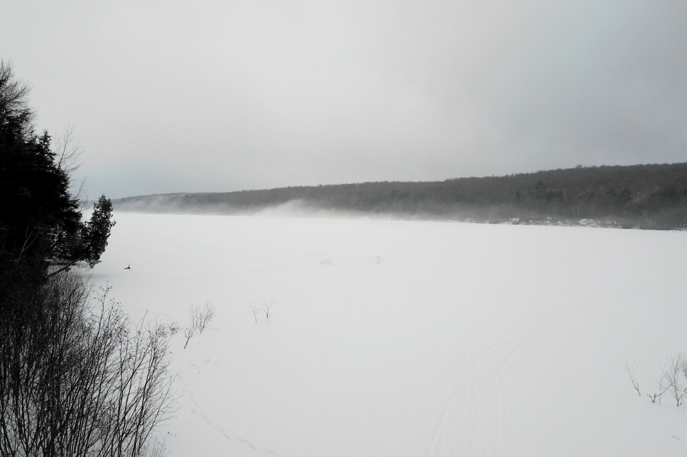 On Sunday, a cloud of supersaturated air crashed over the lake's surface and all became cold and damp.