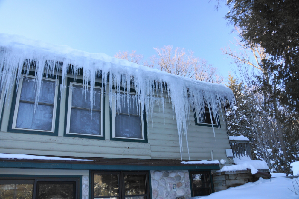 The warming weather lead to the formation of some truly impressive icicles.