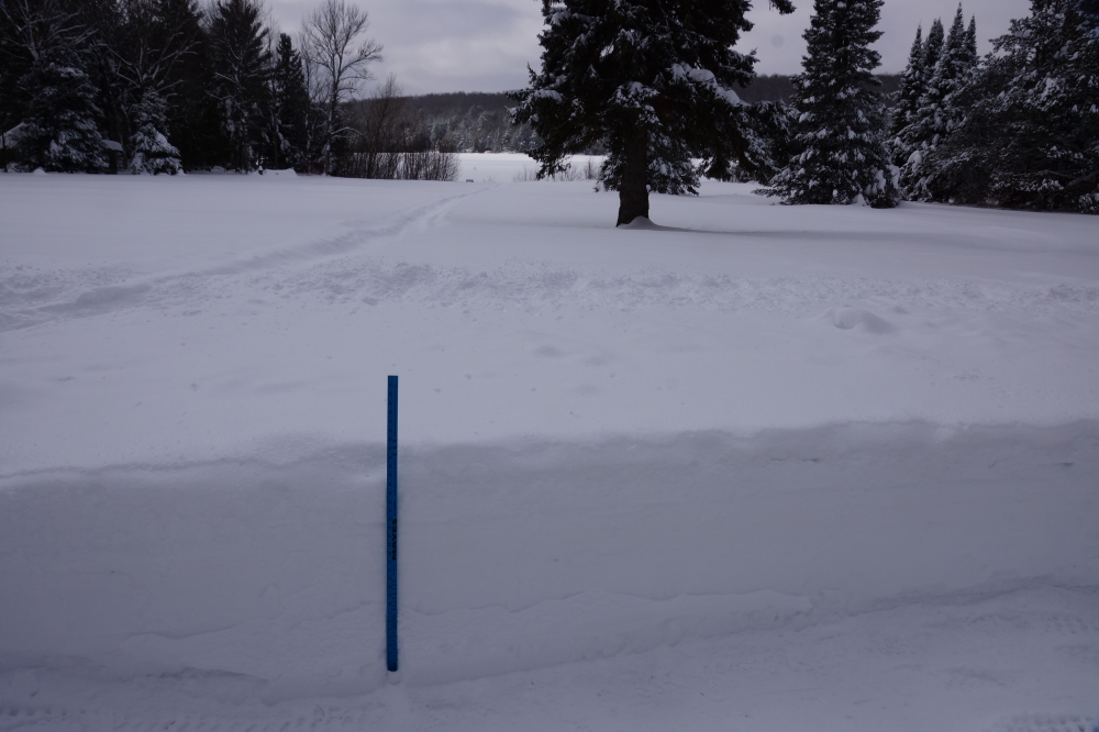With a fresh 5 inches on the lawns last week, 3.5 more inches would come later, and warmer temperatures in the future, Peak Snow has been declared.  The snow on the lake was about 20 inches deep. Lawns held over 30 inches of the white stuff but without the delightful slush layer that rested on top of Lake Lucerne's ice.