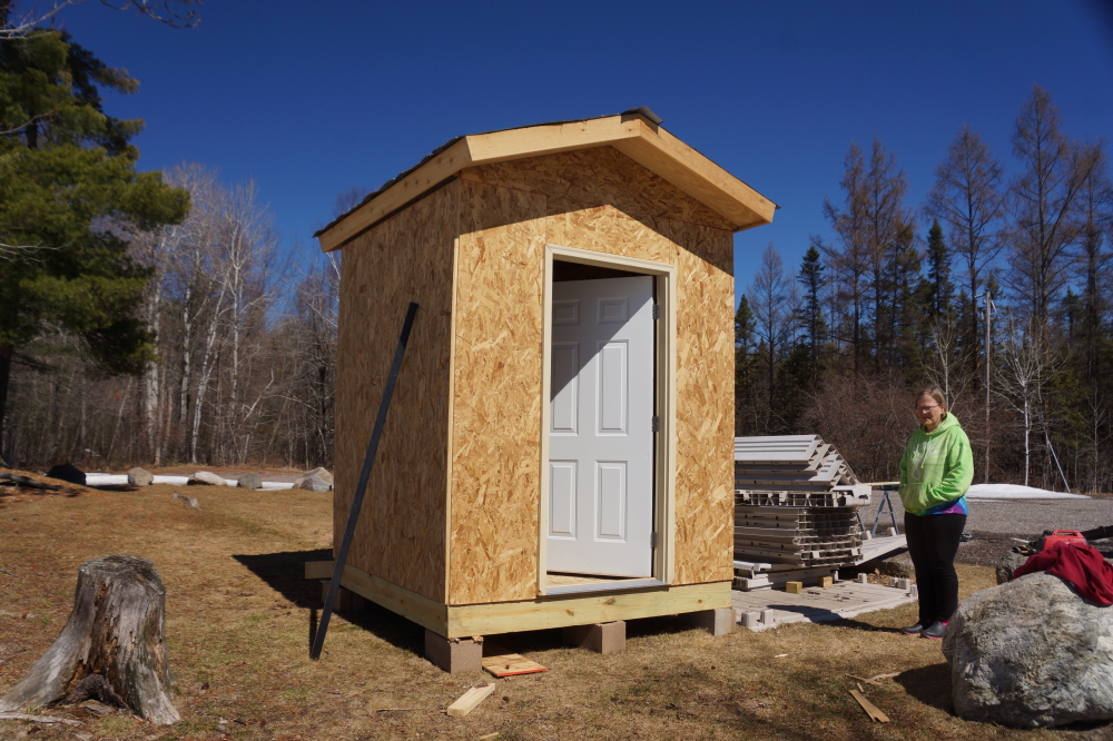 The lake's public boat landing has a new inspection shed.